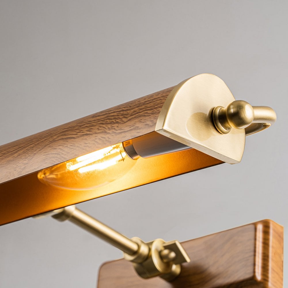 Elstead WINCHFIELD-PLM-AB-OAK Winchfield 2 Light Medium Picture Light Aged Brass & Oak Effect