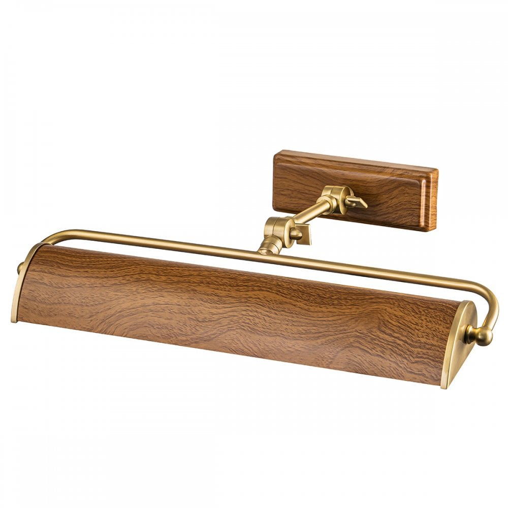 Elstead WINCHFIELD-PLM-AB-OAK Winchfield 2 Light Medium Picture Light Aged Brass & Oak Effect