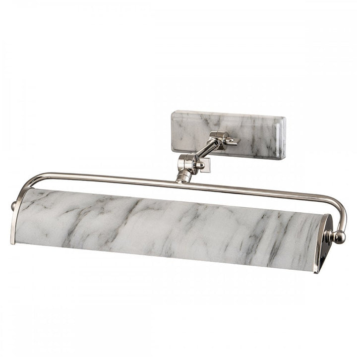 Elstead WINCHFIELD-PLM-PN-WM Winchfield 2 Light Medium Picture Light Polished Nickel & White Marble Effect