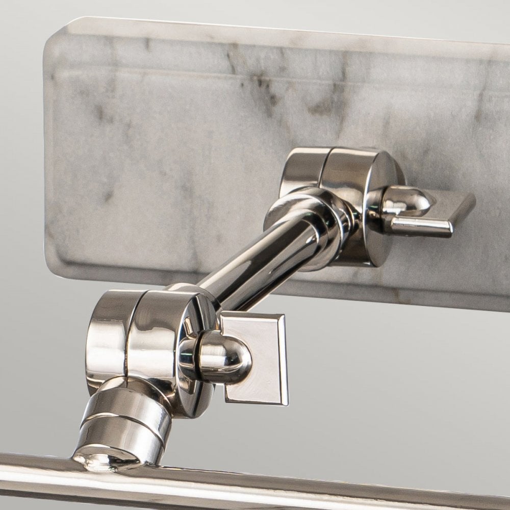 Elstead WINCHFIELD-PLM-PN-WM Winchfield 2 Light Medium Picture Light Polished Nickel & White Marble Effect