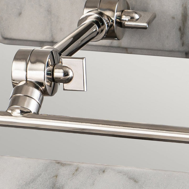 Elstead WINCHFIELD-PLM-PN-WM Winchfield 2 Light Medium Picture Light Polished Nickel & White Marble Effect