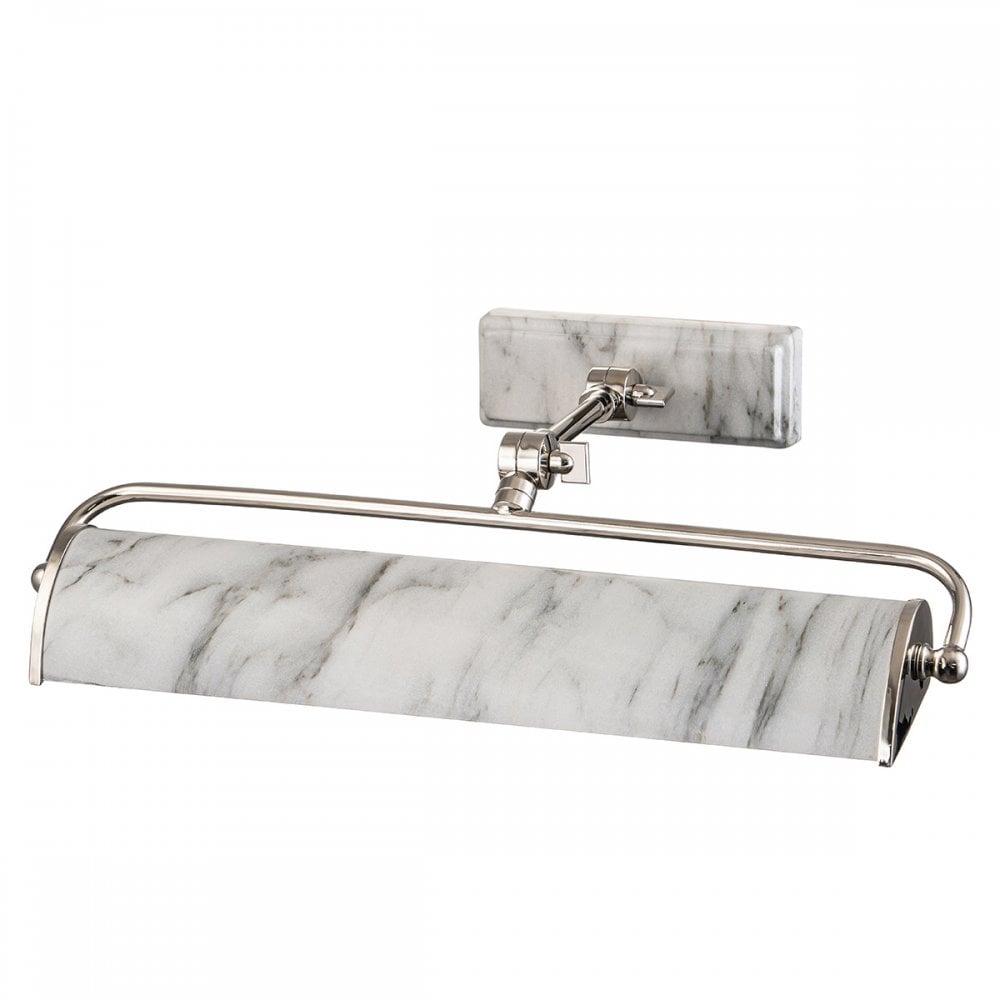 Elstead WINCHFIELD-PLM-PN-WM Winchfield 2 Light Medium Picture Light Polished Nickel & White Marble Effect