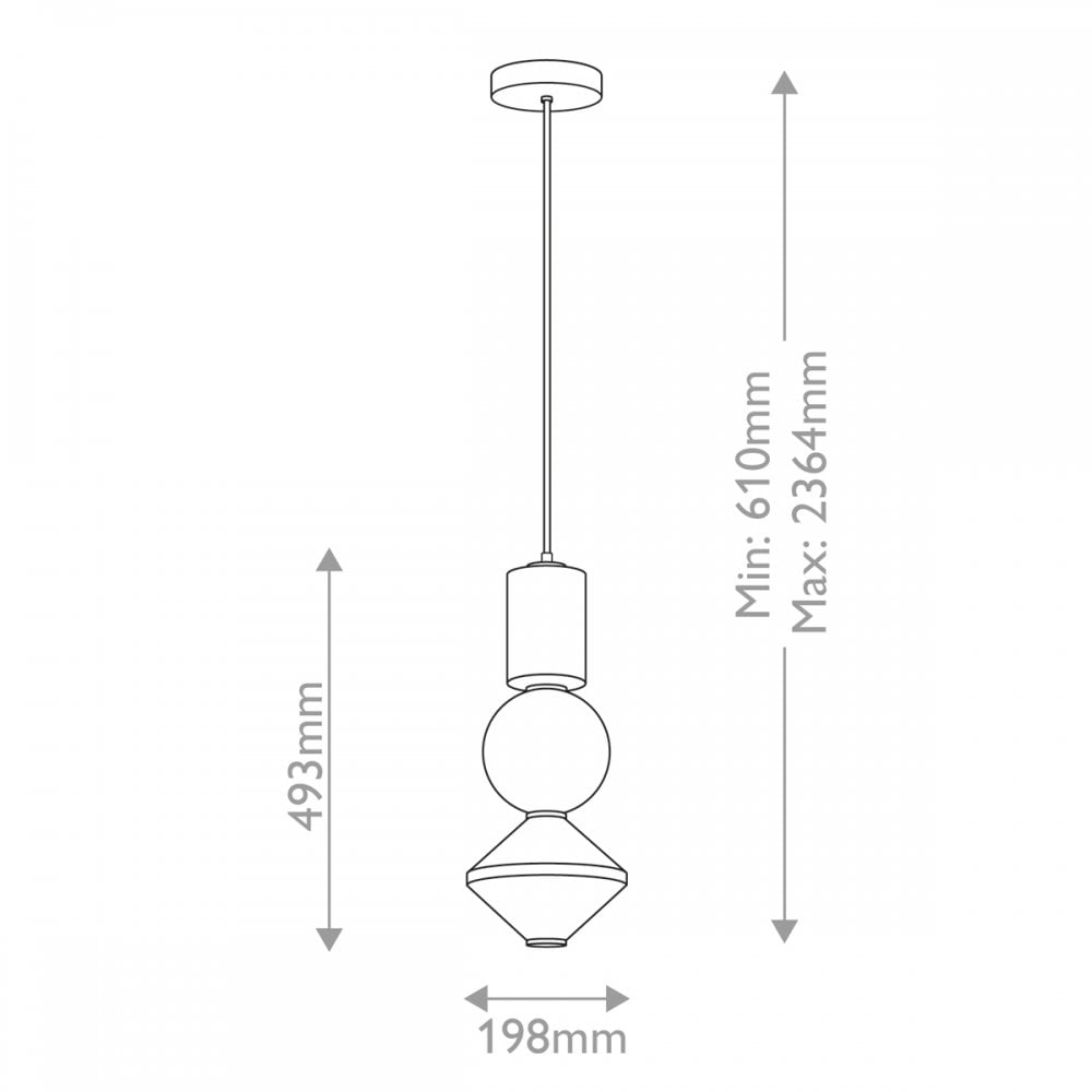 Alora Mood ALM-BIJOU-P3-PN Bijou LED Pendant Brushed Nickel