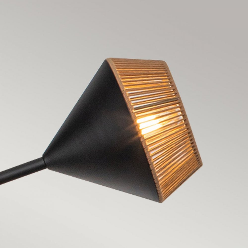 Alora Mood ALM-DAPHNE6-MB Daphne 6 Light Chandelier Matte Black & Natural