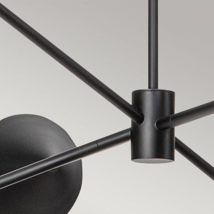 Alora Mood ALM-DAPHNE6-MB Daphne 6 Light Chandelier Matte Black & Natural
