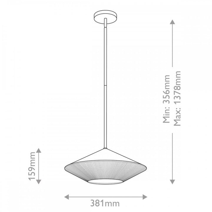 Alora Mood ALM-DAPHNE-P-L-MB Daphne 1 Light Large Pendant Matte Black & Natural