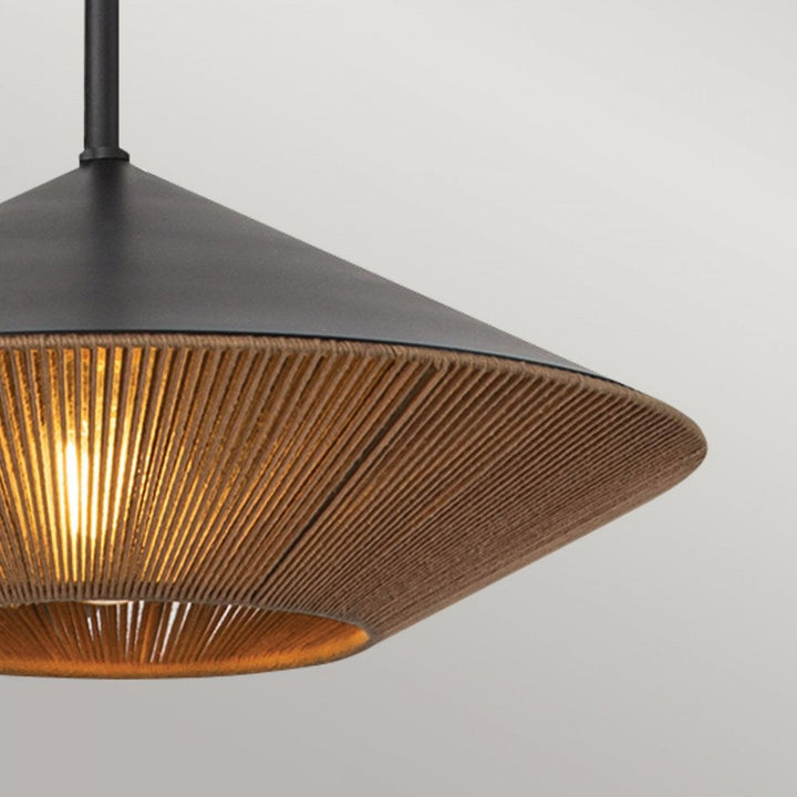 Alora Mood ALM-DAPHNE-P-L-MB Daphne 1 Light Large Pendant Matte Black & Natural