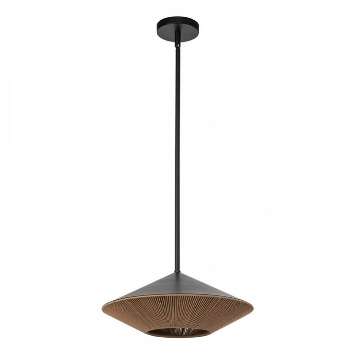 Alora Mood ALM-DAPHNE-P-L-MB Daphne 1 Light Large Pendant Matte Black & Natural
