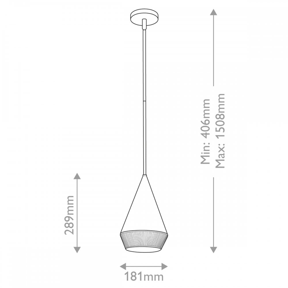 Alora Mood ALM-DAPHNE-P-S-MB Daphne 1 Light Small Pendant Matte Black & Natural