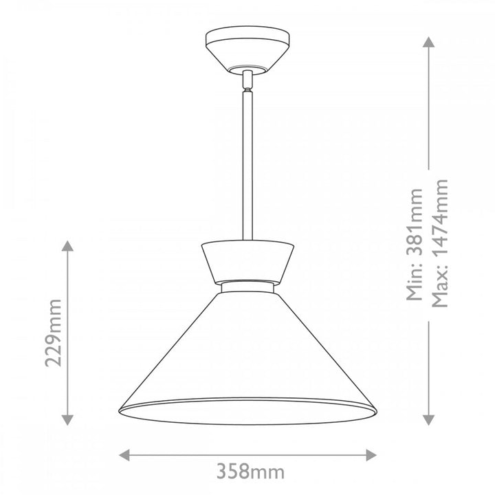 Alora Mood ALM-HALSTON-P-M-BK Halston 1 Light Pendant Matte Black