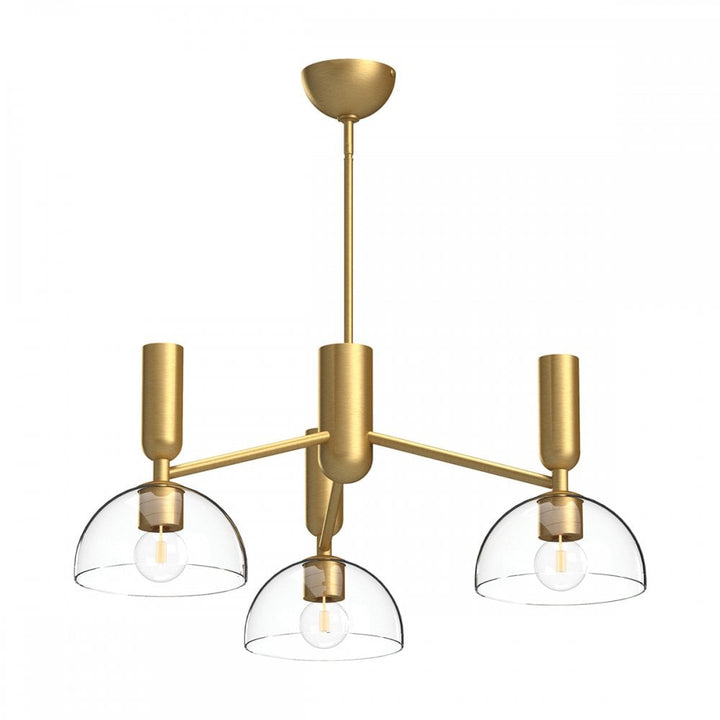Alora Mood ALM-JUDE3-GD-CL Jude 3 Light Chandelier Brushed Gold