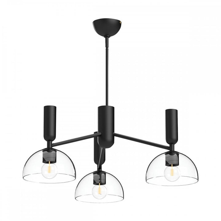 Alora Mood ALM-JUDE3-MB-CL Jude 3 Light Chandelier Matte Black