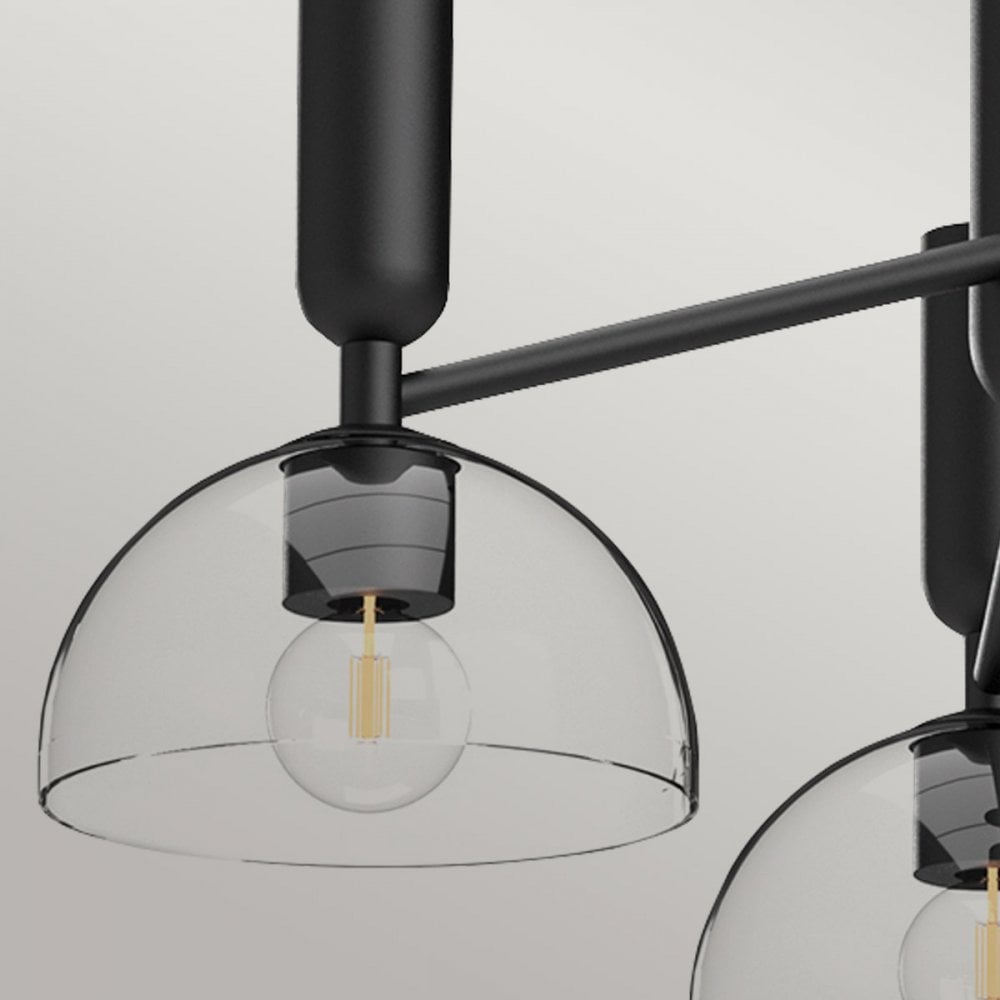 Alora Mood ALM-JUDE3-MB-CL Jude 3 Light Chandelier Matte Black