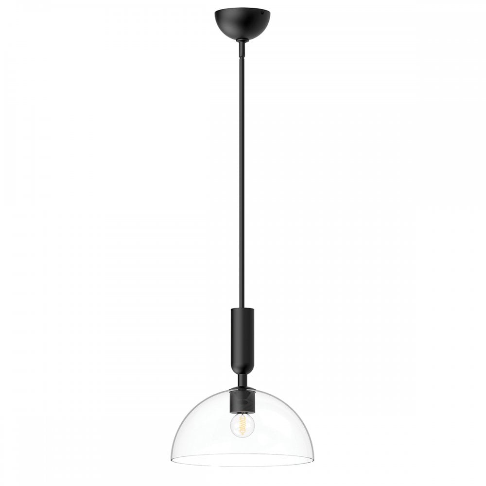 Alora Mood ALM-JUDE-P-MB-CL Jude 1 Light Pendant Matte Black