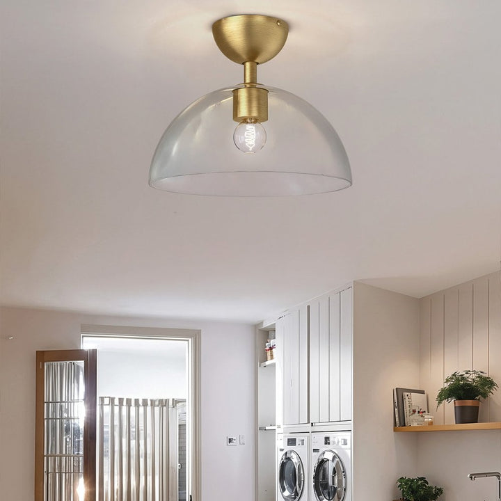 Alora Mood ALM-JUDE-SF-GD-CL Jude 1 Light Semi-Flush Brushed Gold