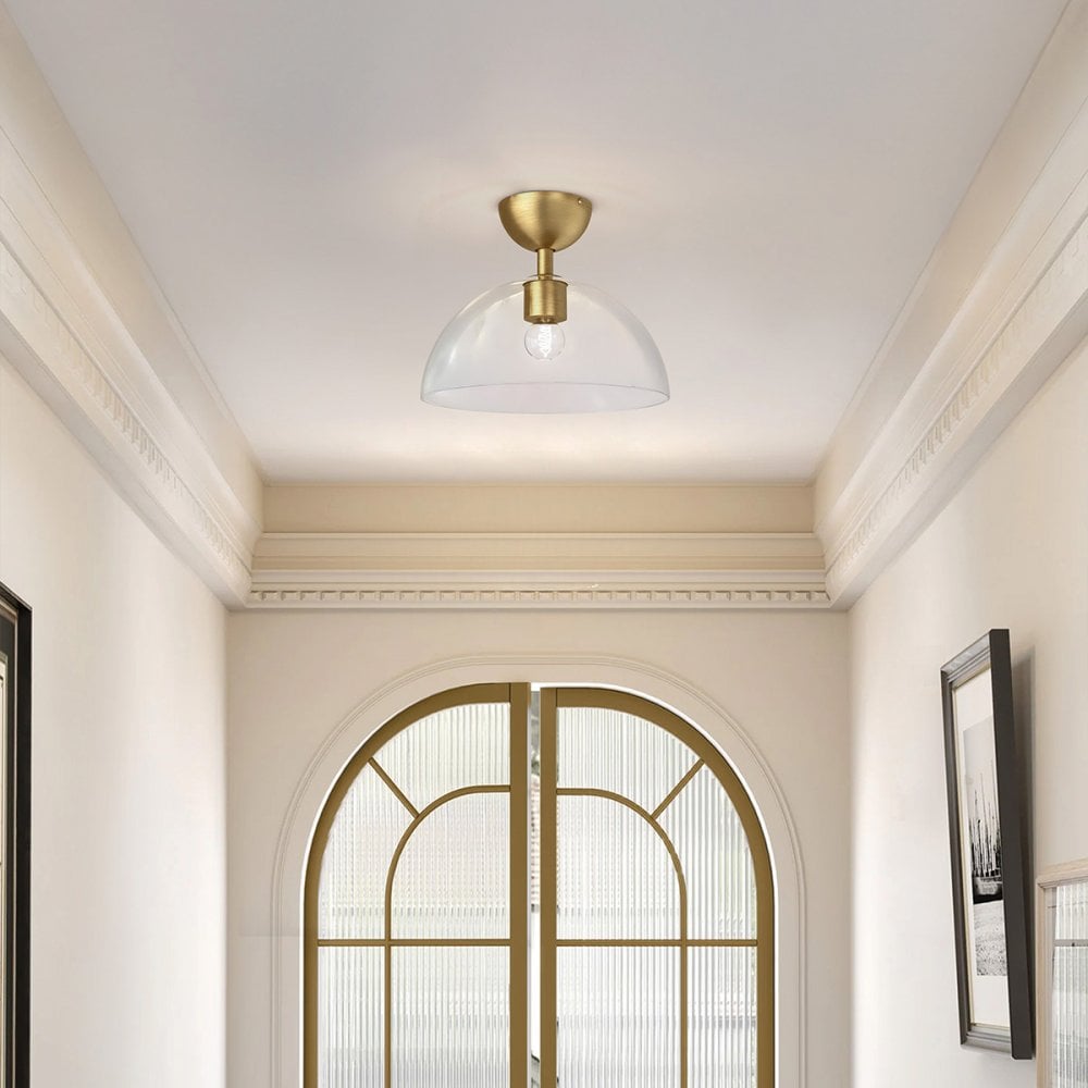 Alora Mood ALM-JUDE-SF-GD-CL Jude 1 Light Semi-Flush Brushed Gold