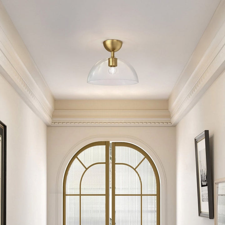 Alora Mood ALM-JUDE-SF-GD-CL Jude 1 Light Semi-Flush Brushed Gold