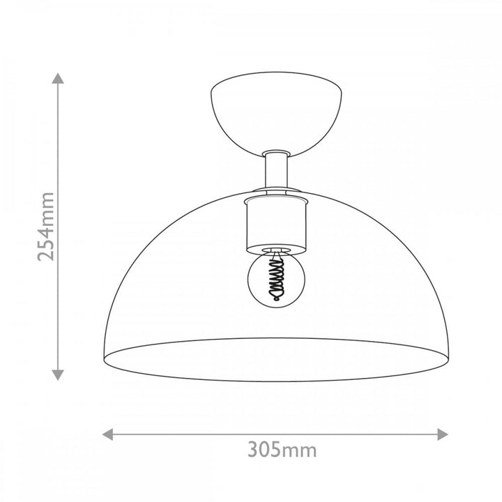 Alora Mood ALM-JUDE-SF-MB-CL Jude 1 Light Semi-Flush Matte Black