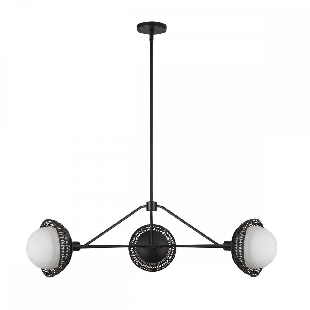 Alora Mood ALM-PERTH3-BK Perth 3 Light Chandelier Matte Black