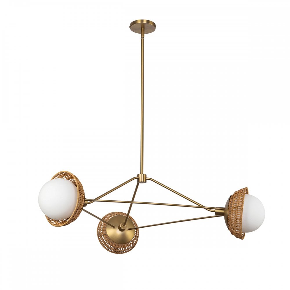 Alora Mood ALM-PERTH3-GD Perth 3 Light Chandelier Brushed Gold