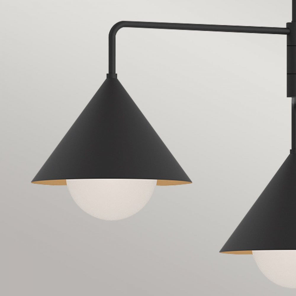 Alora Mood ALM-REMYCK3-BK Remyck 3 Light Chandelier Matte Black