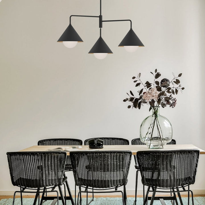Alora Mood ALM-REMYCK3-BK Remyck 3 Light Chandelier Matte Black