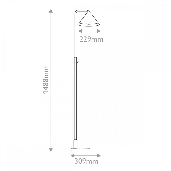 Alora Mood ALM-REMYCK-FL-GD Remyck 1 Light Floor Lamp Brushed Gold