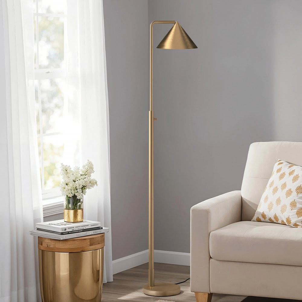 Alora Mood ALM-REMYCK-FL-GD Remyck 1 Light Floor Lamp Brushed Gold