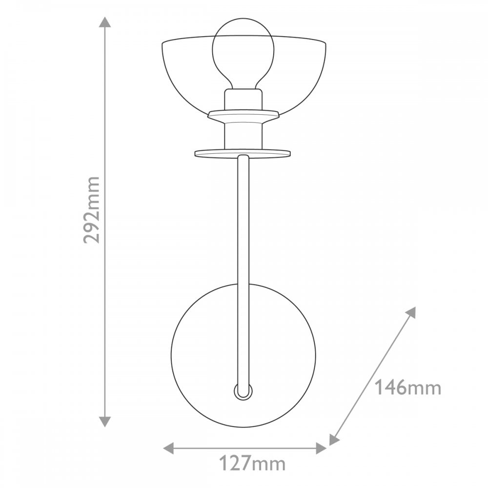 Alora Mood ALM-SYLVIA-1WB-BK-CL Sylvia 1 Light Wall Light Matte Black