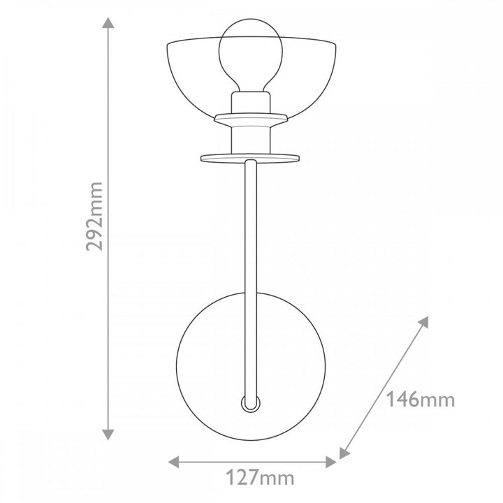 Alora Mood ALM-SYLVIA-1WB-BK-CL Sylvia 1 Light Wall Light Matte Black