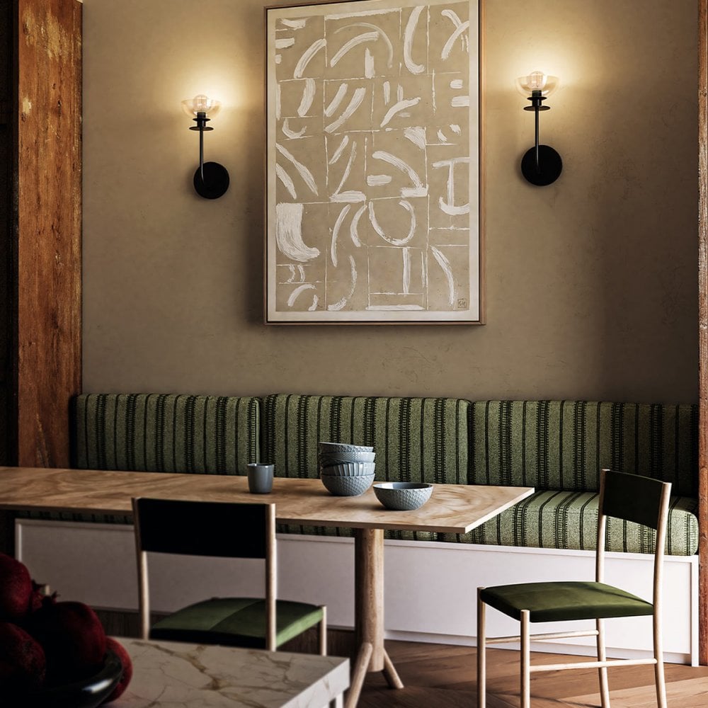 Alora Mood ALM-SYLVIA-1WB-BK-CL Sylvia 1 Light Wall Light Matte Black