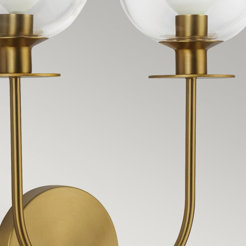Alora Mood ALM-SYLVIA-2WB-BG-CL Sylvia 2 Light Wall Light Brushed Gold
