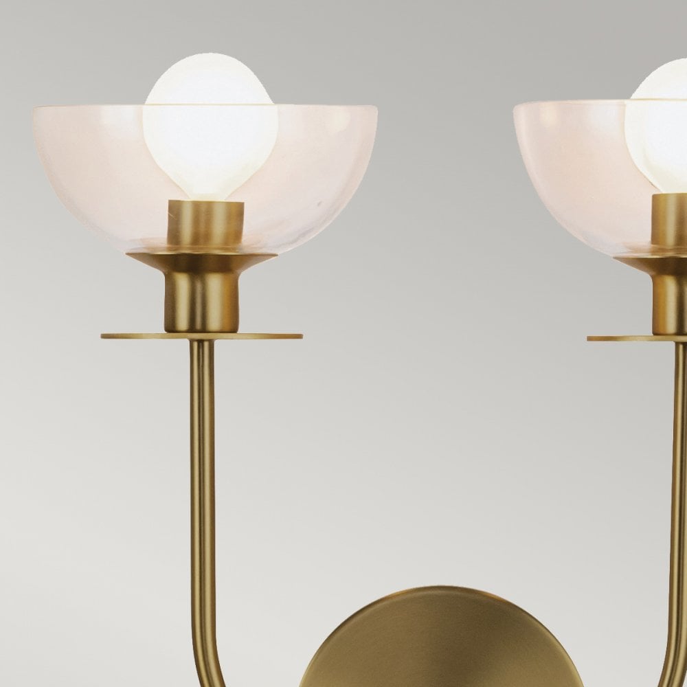 Alora Mood ALM-SYLVIA-2WB-BG-CL Sylvia 2 Light Wall Light Brushed Gold