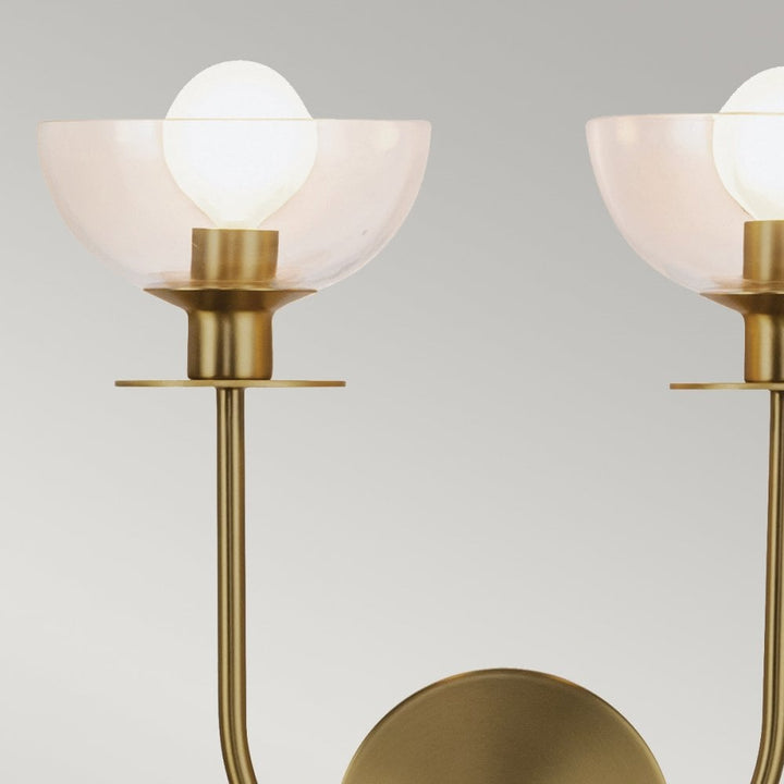 Alora Mood ALM-SYLVIA-2WB-BG-CL Sylvia 2 Light Wall Light Brushed Gold