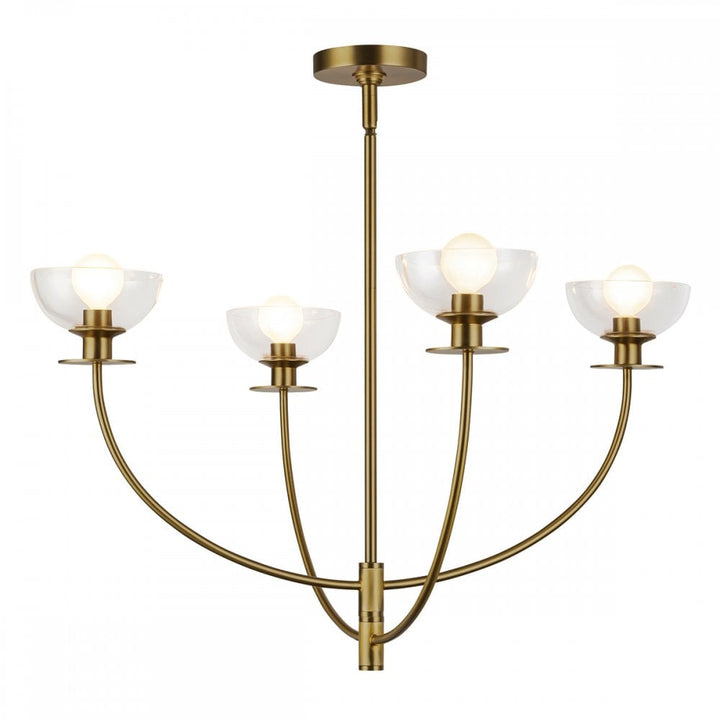Alora Mood ALM-SYLVIA4-BG-CL Sylvia 4 Light Chandelier Brushed Gold