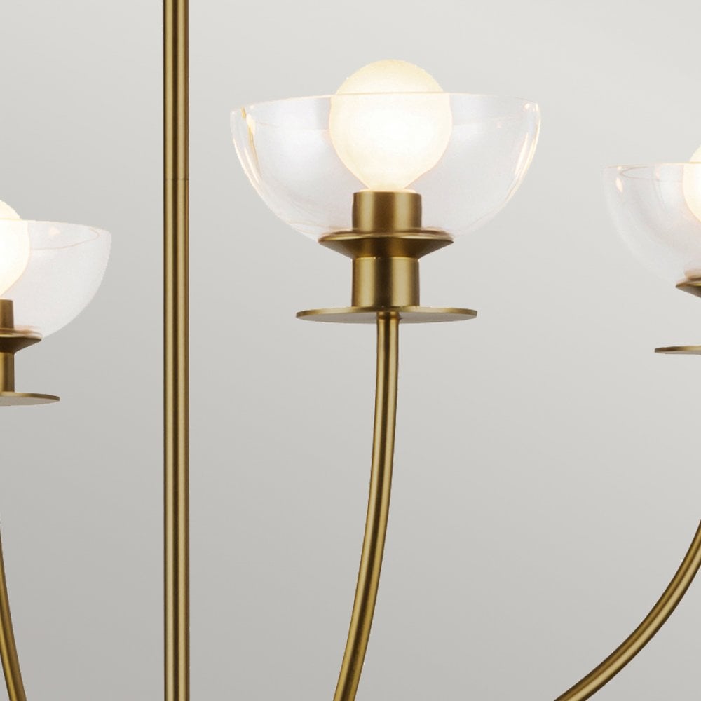 Alora Mood ALM-SYLVIA4-BG-CL Sylvia 4 Light Chandelier Brushed Gold