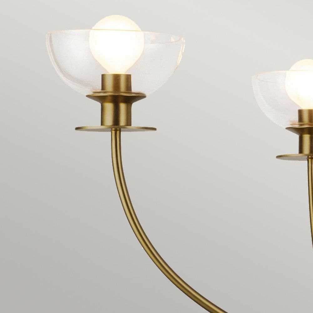 Alora Mood ALM-SYLVIA4-BG-CL Sylvia 4 Light Chandelier Brushed Gold