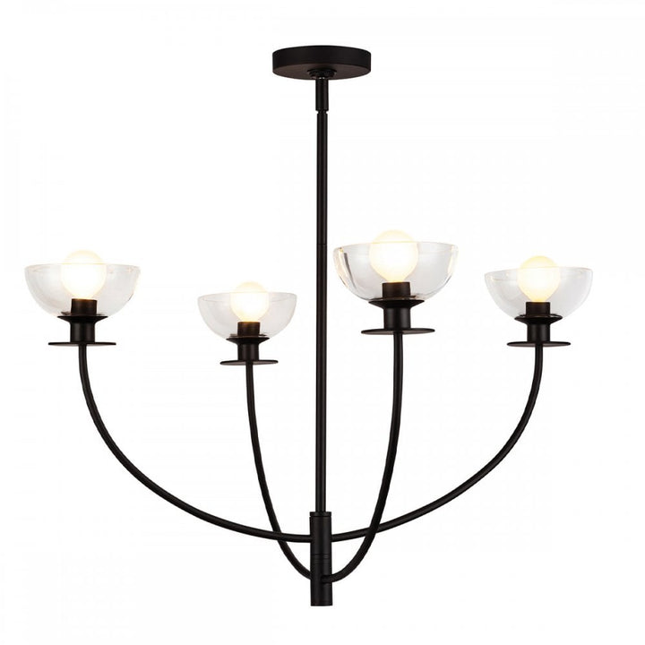Alora Mood ALM-SYLVIA4-BK-CL Sylvia 4 Light Chandelier Matte Black