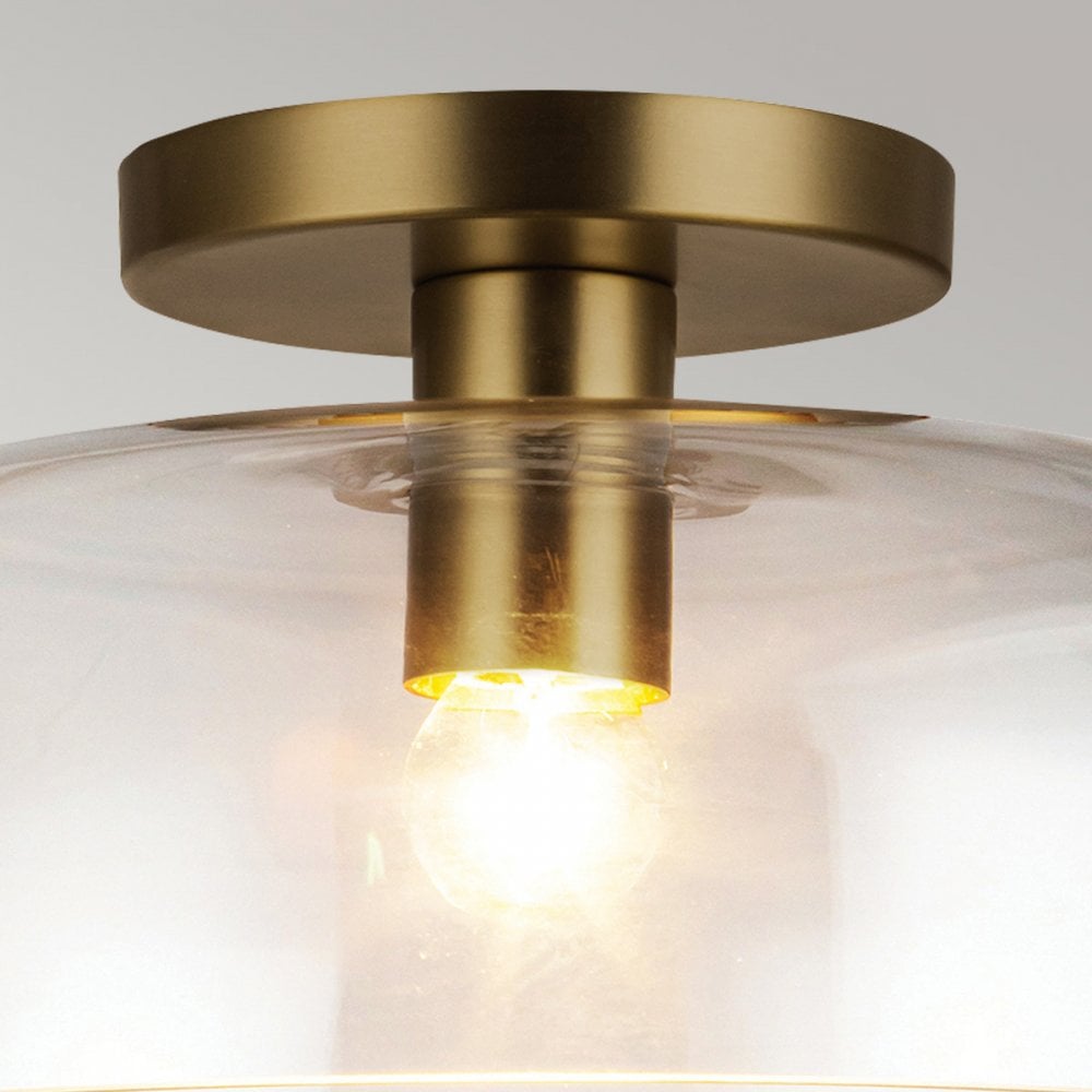 Alora Mood ALM-SYLVIA-SF-BG-CL Sylvia 1 Light Semi-Flush Brushed Gold