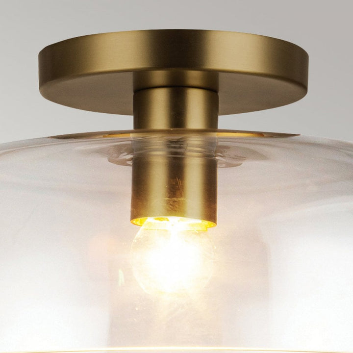 Alora Mood ALM-SYLVIA-SF-BG-CL Sylvia 1 Light Semi-Flush Brushed Gold