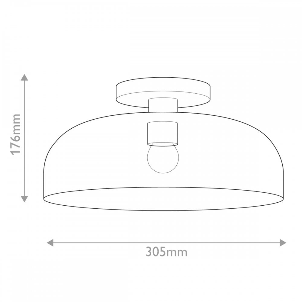 Alora Mood ALM-SYLVIA-SF-BK-CL Sylvia 1 Light Semi-Flush Matte Black