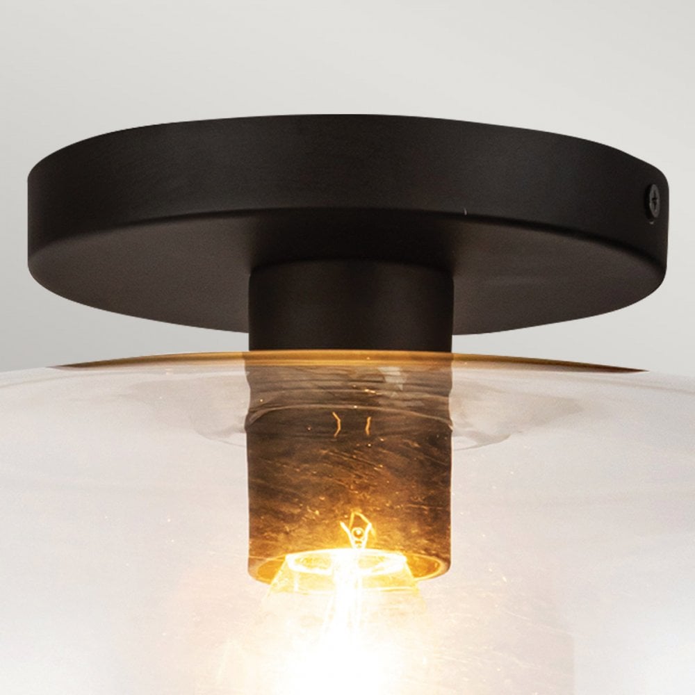 Alora Mood ALM-SYLVIA-SF-BK-CL Sylvia 1 Light Semi-Flush Matte Black