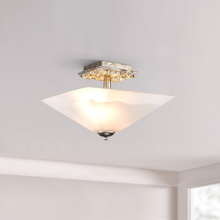 Flambeau STAR-F-S-DS Star 2 Light Flush Distressed Silver