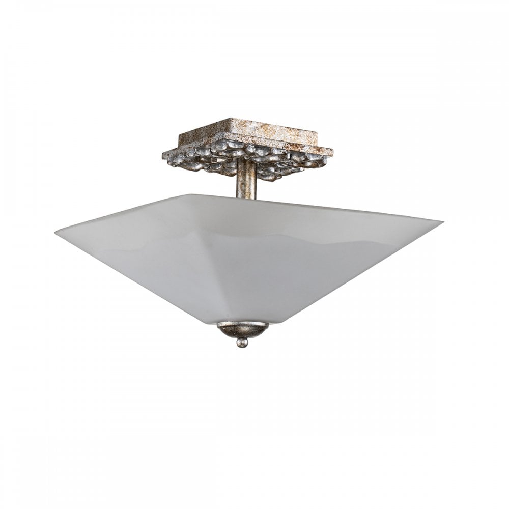 Flambeau STAR-F-S-DS Star 2 Light Flush Distressed Silver
