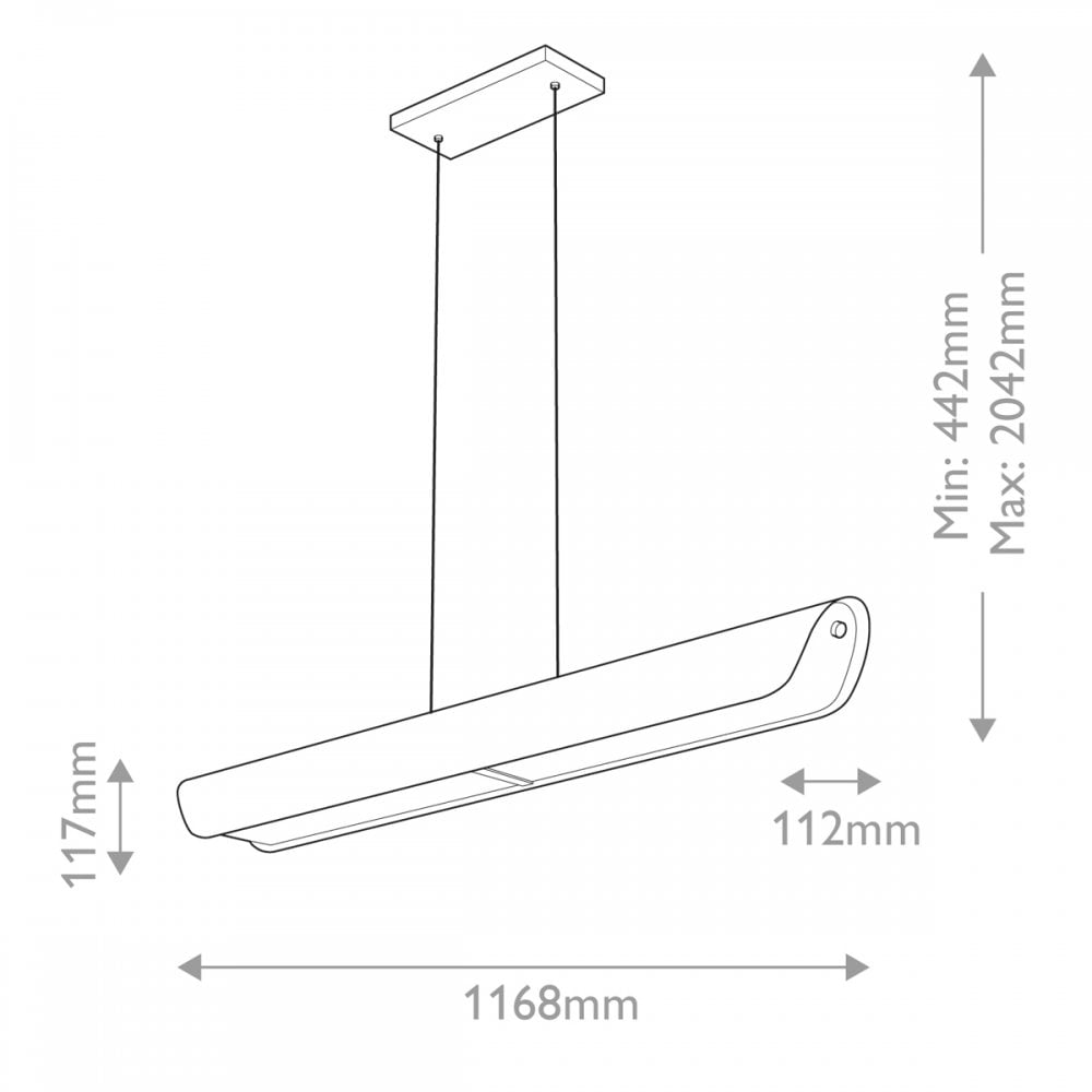 Hinkley Lighting HK-ARCO-LED-LP-117-HB Arco LED Linear Pendant Heritage Brass