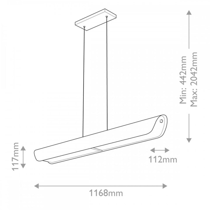 Hinkley Lighting HK-ARCO-LED-LP-117-HB Arco LED Linear Pendant Heritage Brass