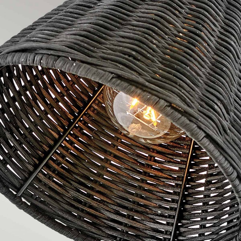 Hinkley Lighting HK-ARTI-1W-BK-BR Arti 1 Light Wall Light Black, Black Rattan Shade