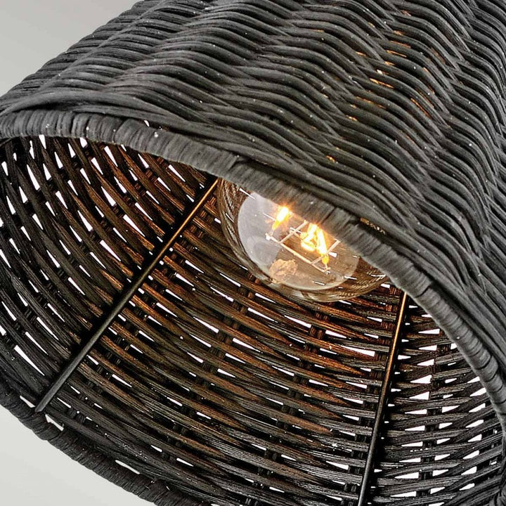Hinkley Lighting HK-ARTI-1W-BK-BR Arti 1 Light Wall Light Black, Black Rattan Shade
