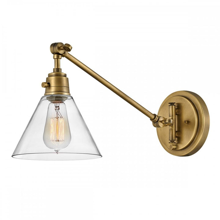 Hinkley Lighting HK-ARTI-1W-HB-CG Arti 1 Light Wall Light Heritage Brass, Clear Glass Shade