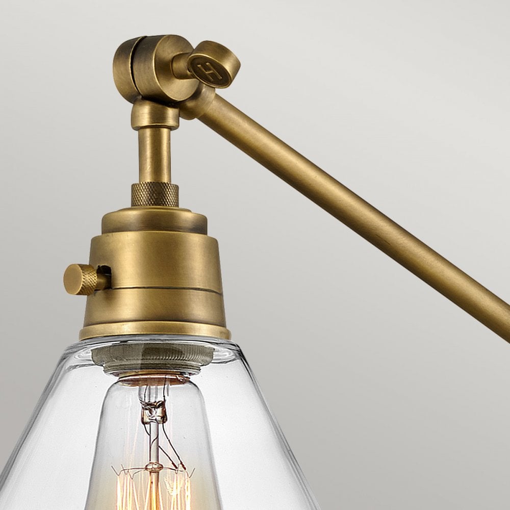 Hinkley Lighting HK-ARTI-1W-HB-CG Arti 1 Light Wall Light Heritage Brass, Clear Glass Shade